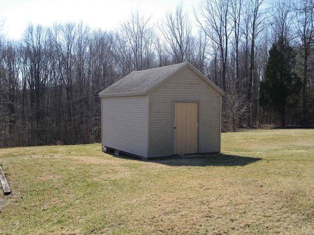 view of shed