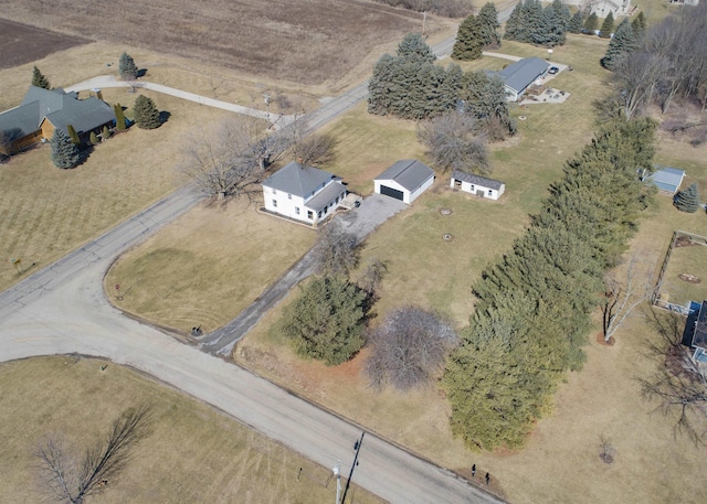 bird's eye view with a rural view