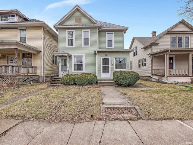 view of front of home with covered porch