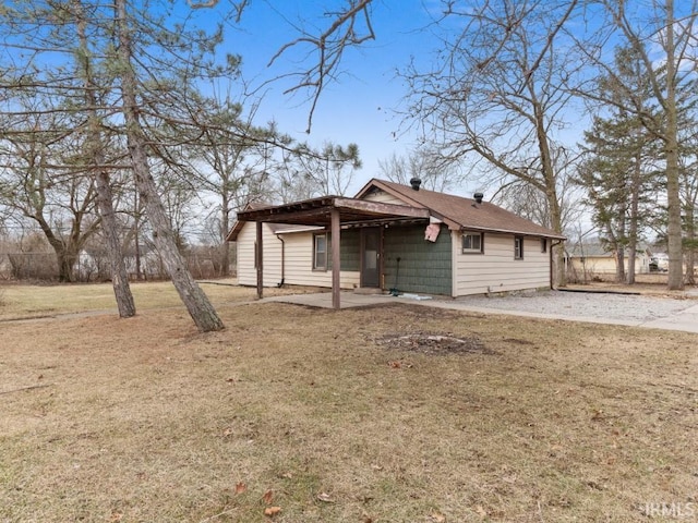 view of property exterior featuring a yard