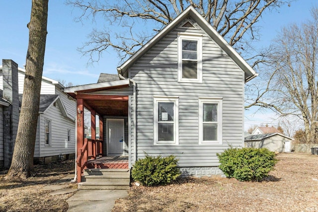 view of front facade featuring a porch