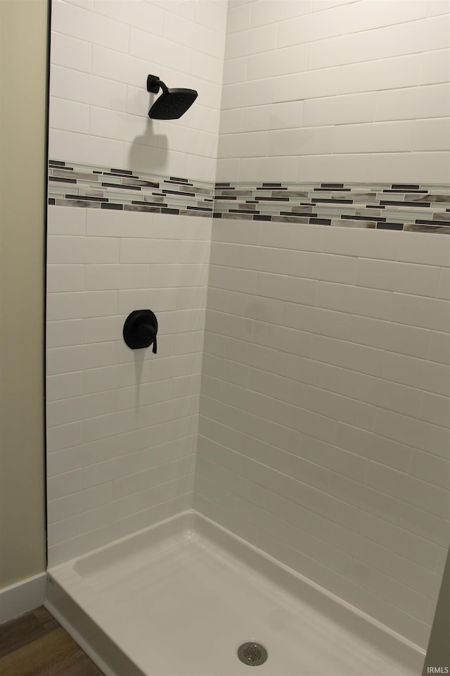 534 E Dogwood Ct, Spencer, IN 47460 - full bathroom with a shower stall, wood finished floors, and baseboards