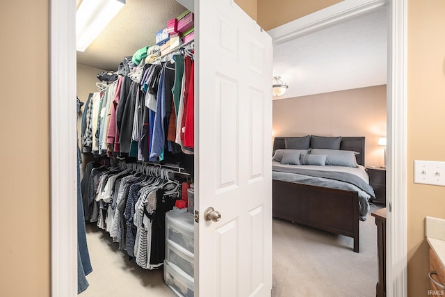 spacious closet with carpet flooring