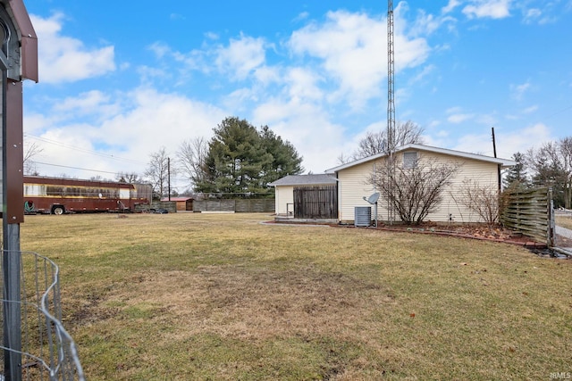 view of yard featuring fence