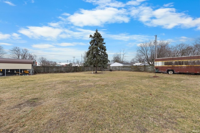 view of yard with fence