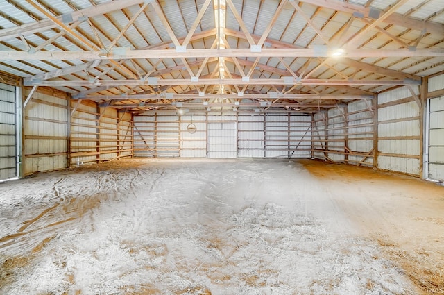 garage featuring metal wall