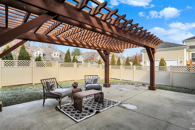 view of patio featuring a fenced backyard