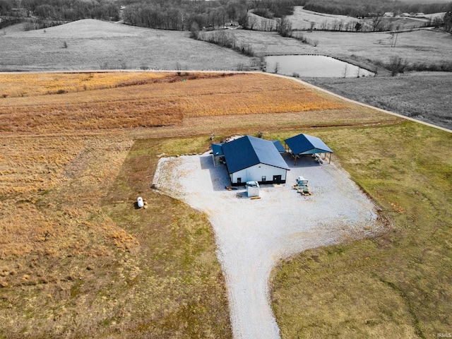 6889 N County Road 775 E, Grandview, IN 47615 - birds eye view of property featuring a rural view