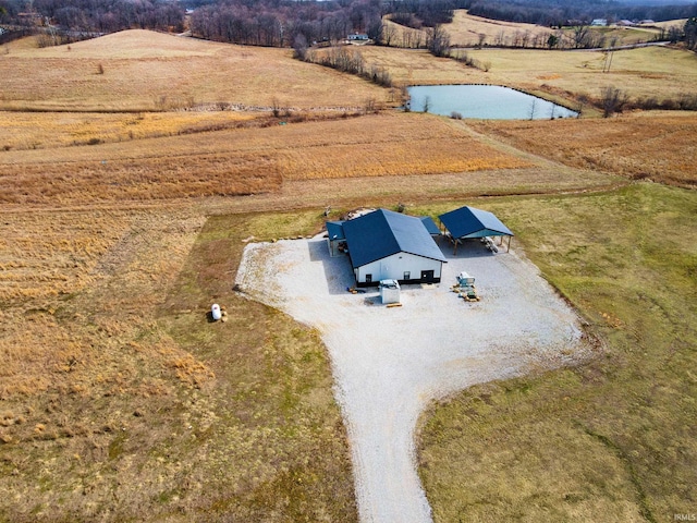 6889 N County Road 775 E, Grandview, IN 47615 - birds eye view of property with a rural view and a water view