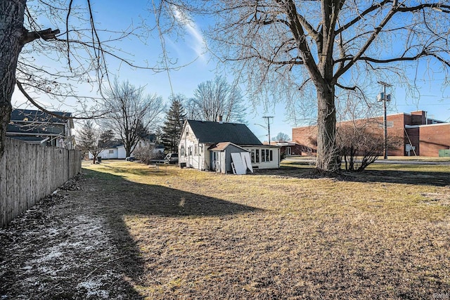 view of yard with fence