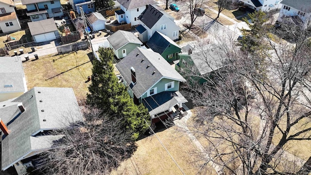 bird's eye view with a residential view