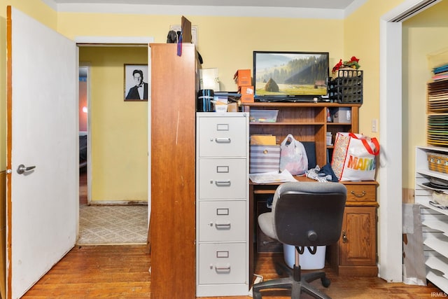 office with wood finished floors