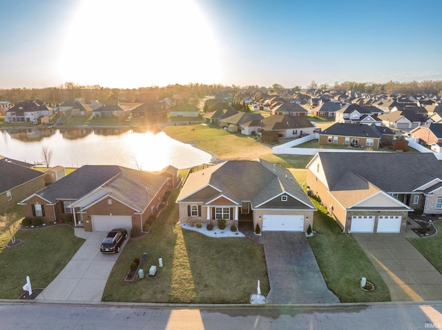 drone / aerial view with a residential view