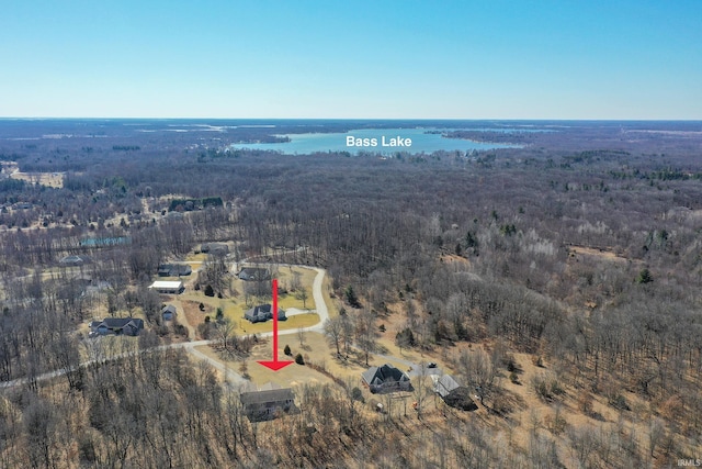 aerial view with a wooded view