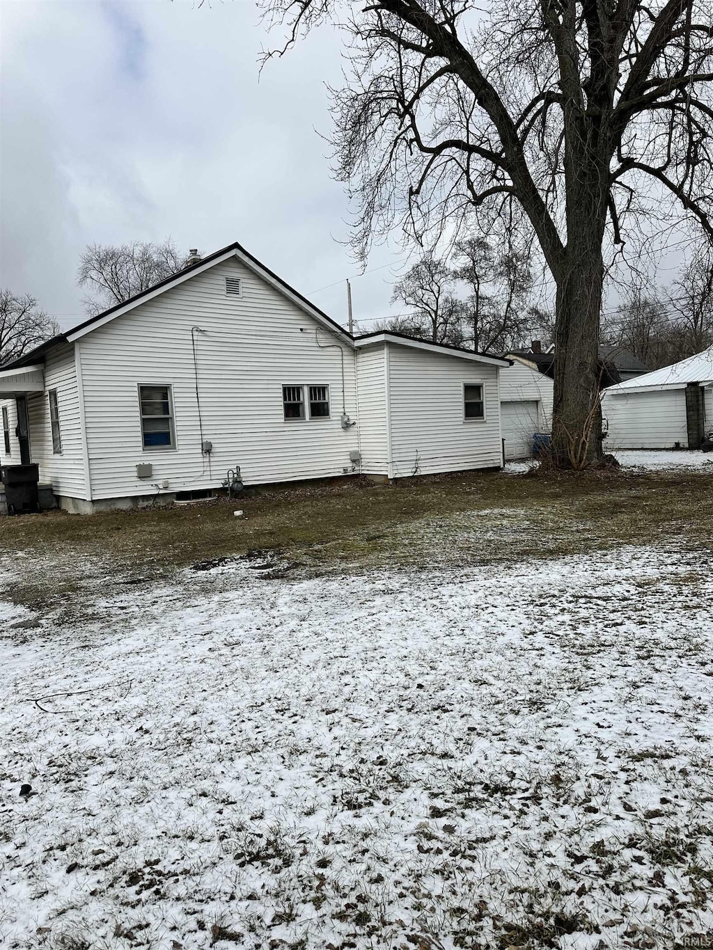 view of snow covered exterior