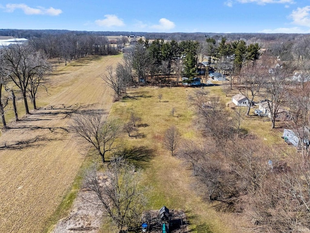 bird's eye view featuring a rural view