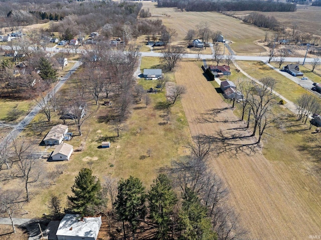 bird's eye view with a rural view