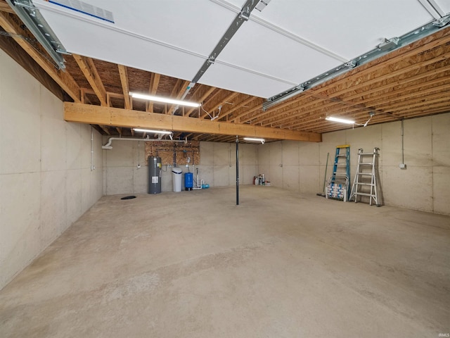 garage with water heater