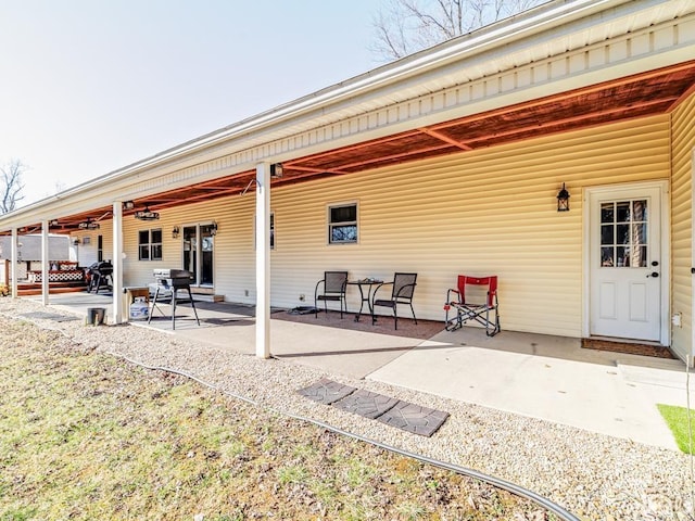 view of patio / terrace featuring a grill