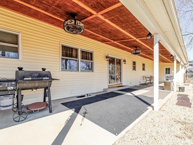 view of patio / terrace featuring a grill