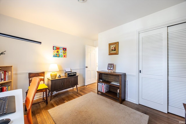 living area with wood finished floors