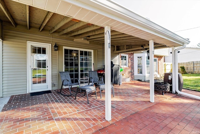 view of patio / terrace with fence