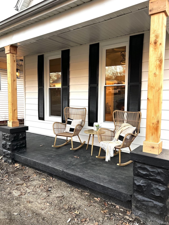 wooden deck with a porch