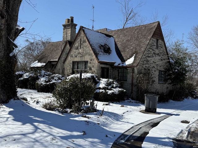 view of front facade featuring stone siding