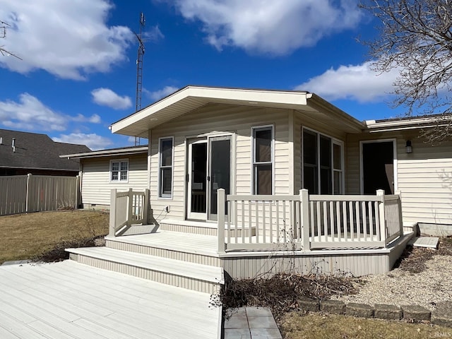 rear view of house with fence