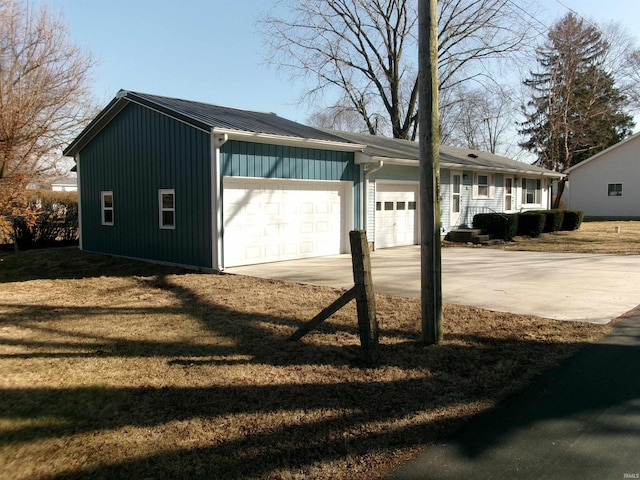 garage with driveway