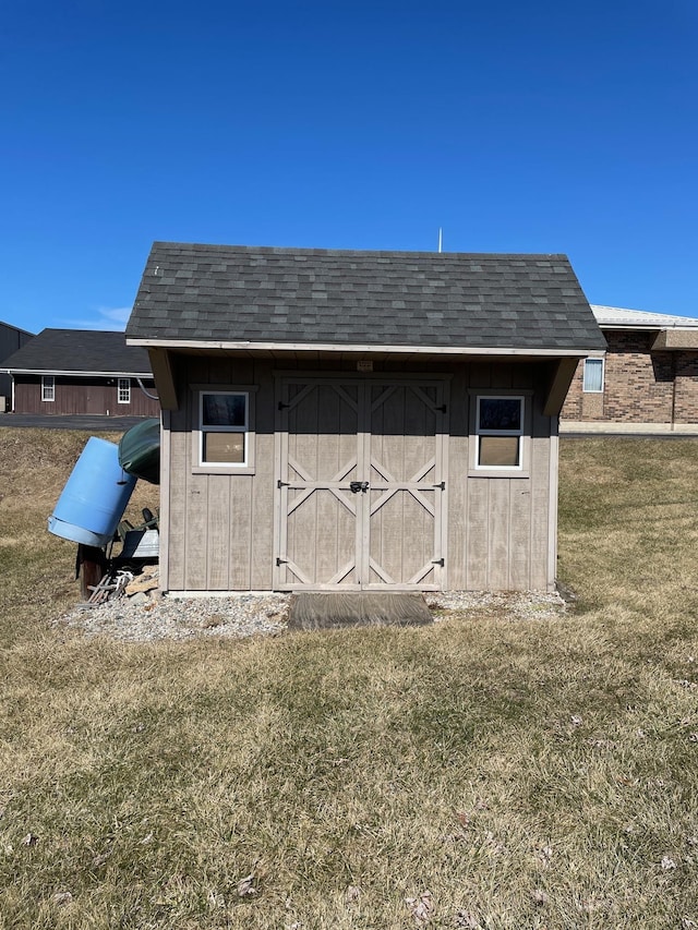 view of shed