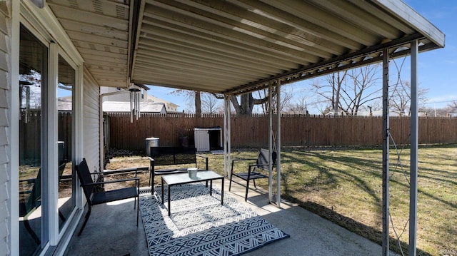 view of patio / terrace with a fenced backyard