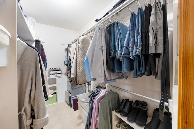 spacious closet with carpet flooring