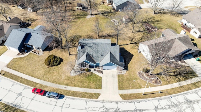 aerial view with a residential view