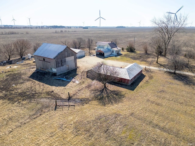 bird's eye view with a rural view