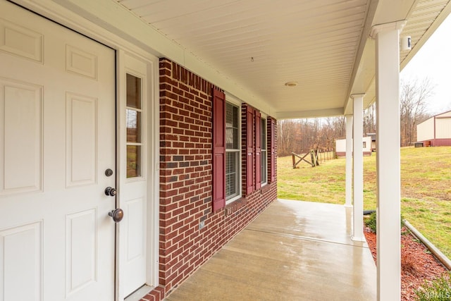 view of patio with a porch