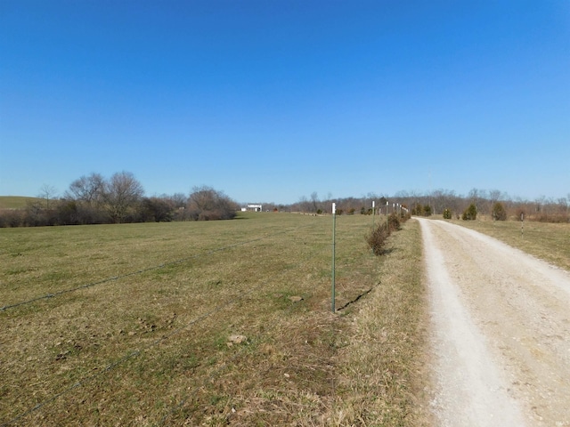 view of street with a rural view