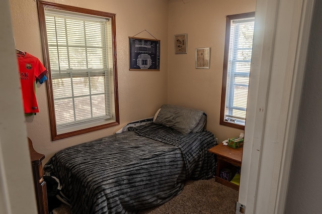 bedroom featuring carpet flooring