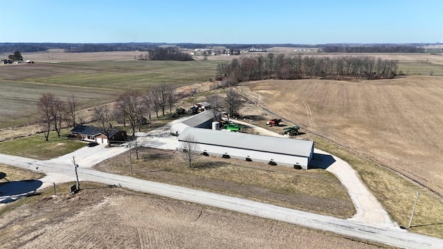 aerial view with a rural view