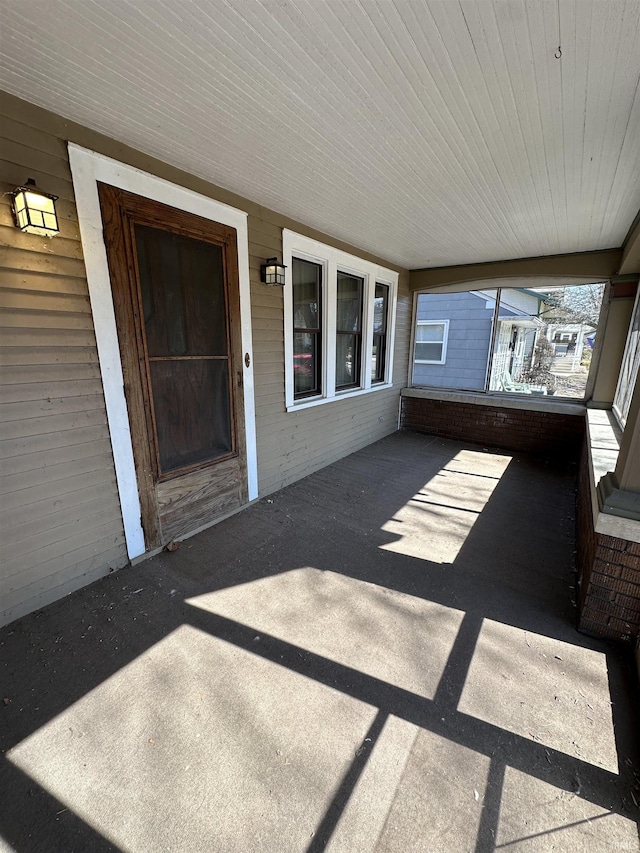 view of unfurnished sunroom