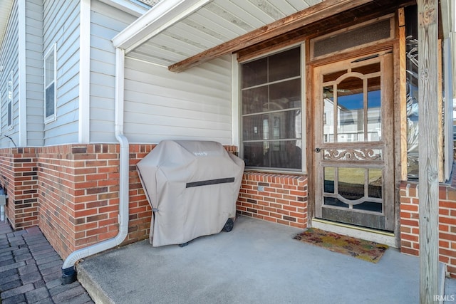 view of patio with area for grilling