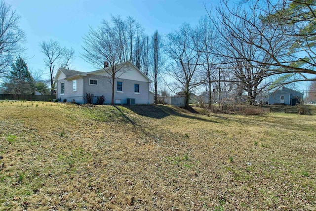 view of yard with fence