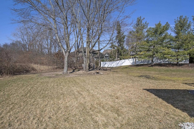 view of yard featuring fence