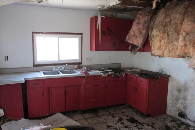 kitchen featuring light countertops and a sink