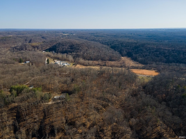 drone / aerial view with a forest view