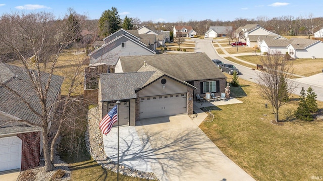 bird's eye view with a residential view