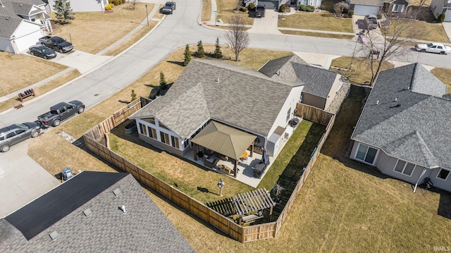 aerial view with a residential view