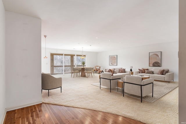 living area featuring wood-type flooring