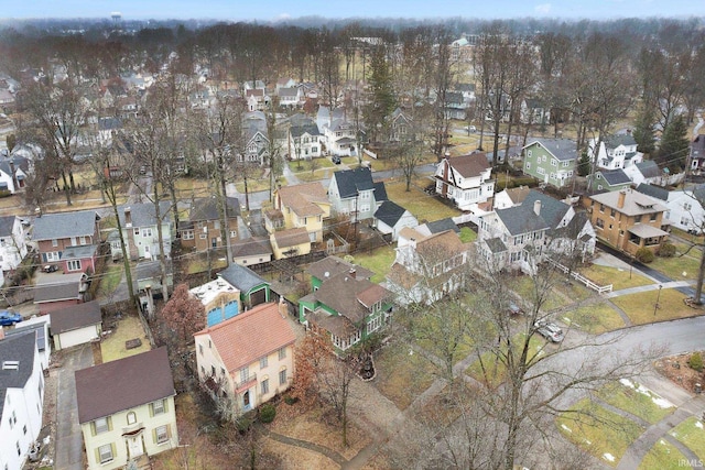 aerial view with a residential view