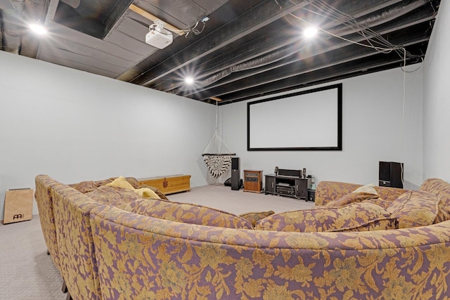 view of carpeted cinema room